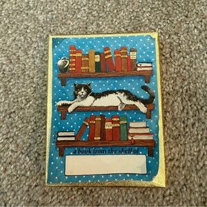 Antioch Ex Libris Bookplates Self Stick Name Tags USA Cat on Shelf Quantity: 39